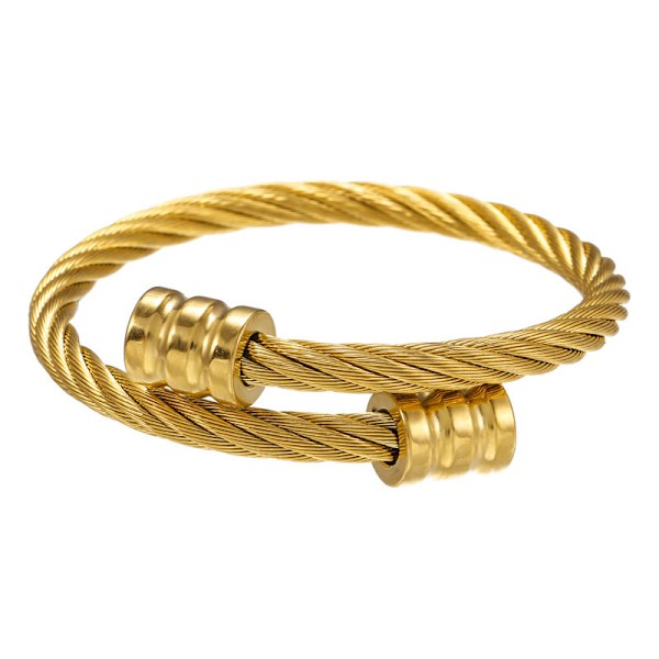 Personligt vintage armband i rostfritt stål med geometrisk omslag