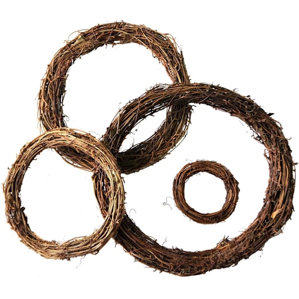 DIY-askartelu luonnon viiniköynnös seppeleet (7,9 tuumaa, 2 kpl)