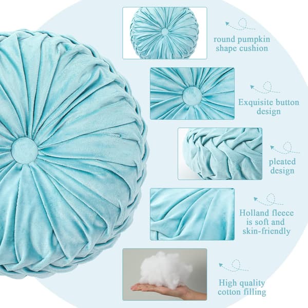 Rund sammetskudde, soffa säng sovrum dekorativ prydnadskudde för soffa heminredning (38cm)
