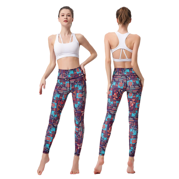 Højtaljede hofteløft yoga trænings fitness leggings - HK271 XL