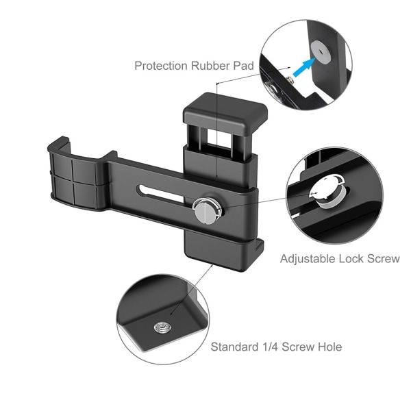 1/4 tums smartphone-klämma klämfäste för DJI OSMO Pocket