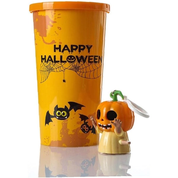 Halloween-kurpitsan muovikuppi mekaaninen Halloween-avaimenperä