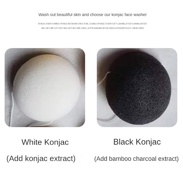 5 hemisfär konjac ansiktstvätt ansiktssvamp rengöringsverktyg