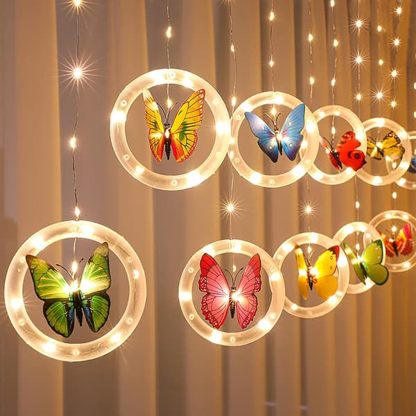 Sommerfugl gardinlys til soverom - USB LED gardinlys, D