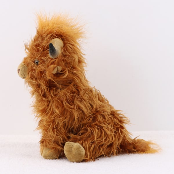 28cm skotsk højland ko bamse sød simulation langt hår c