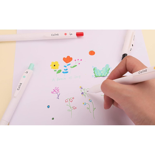 0,5 mm Fine Tip Farve Gel Penne, Soft Touch, Retractable Hvid Wri
