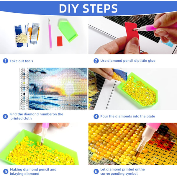 Diamantmålning Kit för Vuxna, 12 x 16 Tum DIY Vuxen Digital P