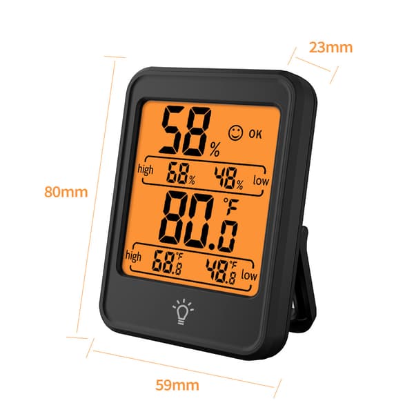 Liten innendørs termometer, 5s avlesning black