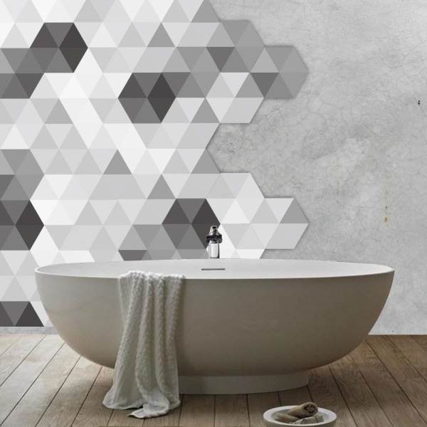 10 stycken Creative DIY hexagonala väggklistermärken svart och vitt