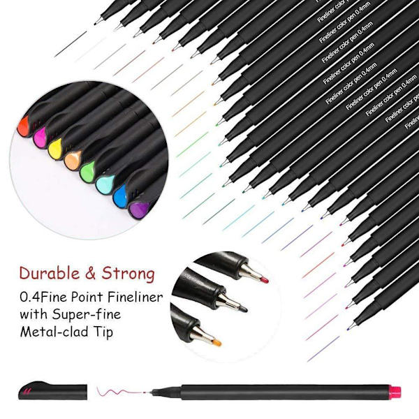 60 farger fineliner tusjer, fineliner tusjer, porøse
