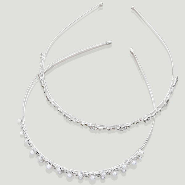 2 st kvinnors bröllopsfest strass pannband faux pärla H