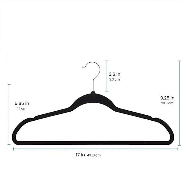 Skridsikker fløjlsbøjle (45 cm) - Grå/rosaguld krog 20PCS