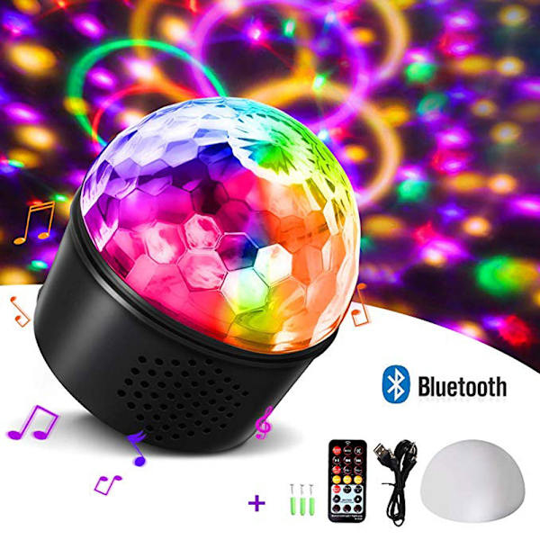LED liten magisk ball diskotek magisk ball lampe USB Bluetooth musikk l