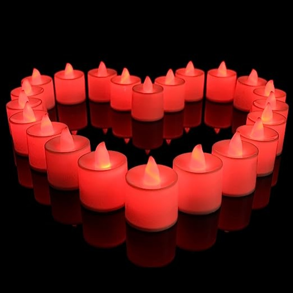 24 stk. batteridrevne LED-lys uden flamme