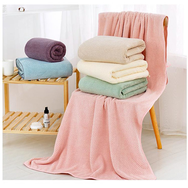 Korallfleece ananas gitter snabbabsorberande badhandduk Square Grass
