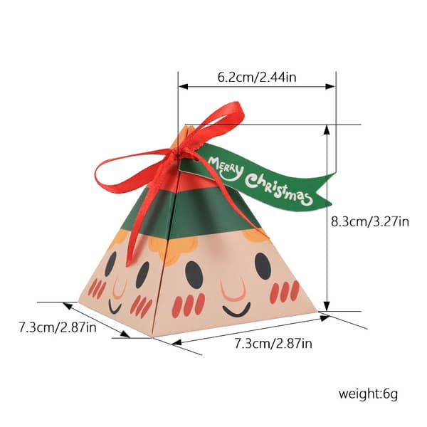 50-pack Julgåvoraskar Triangelask Godispappersask Tomte