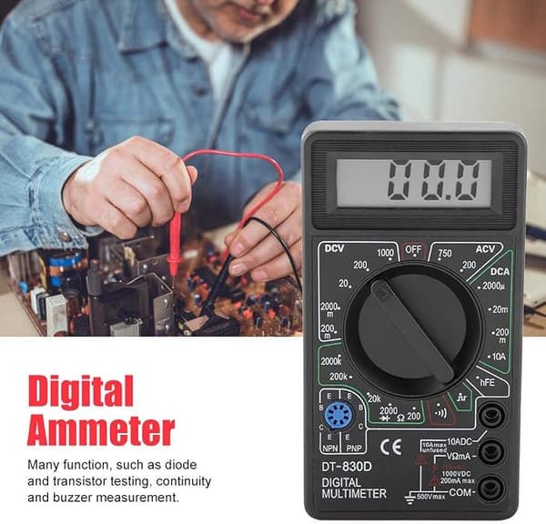 DT830D LCD Digitalt Multimeter, Voltmeter Ammeter AC/DC Meter Tes