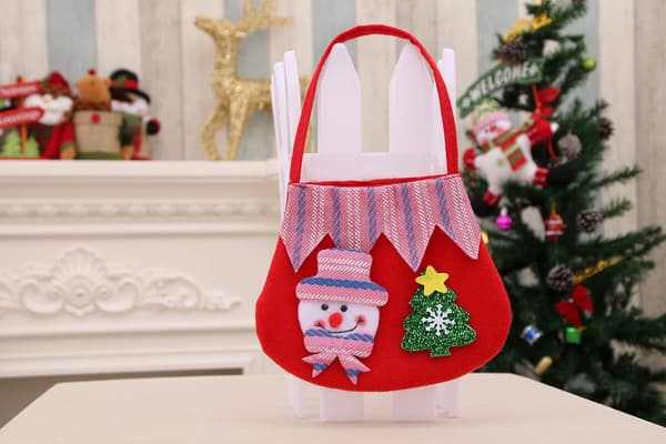 Candy Tote Juleutstyr Apple Gavepose for Barn Gjenbrukbar Cu