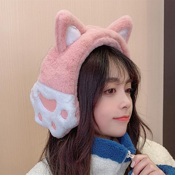 Höst och vinter kattklo öronmuffar koreansk version söt och söt