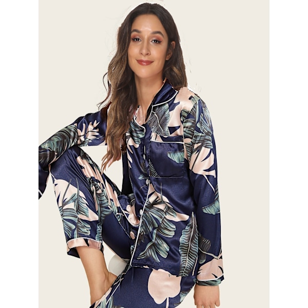 Komfortable vinter todelt elastisk sateng pyjamas ( M)