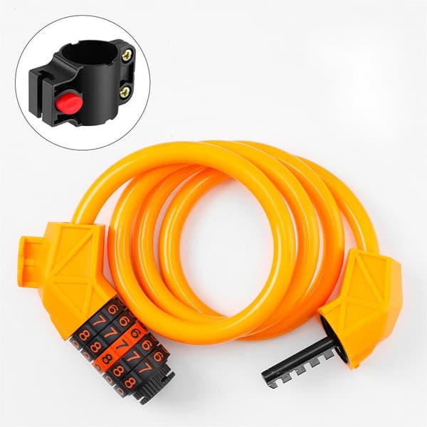 Cykellåskombination med monteringsfäste (120 cm) Orange