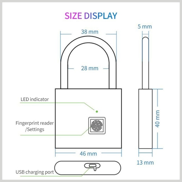 Smart utomhus fingeravtryckslås Vattentät Bluetooth-lås Fingerp