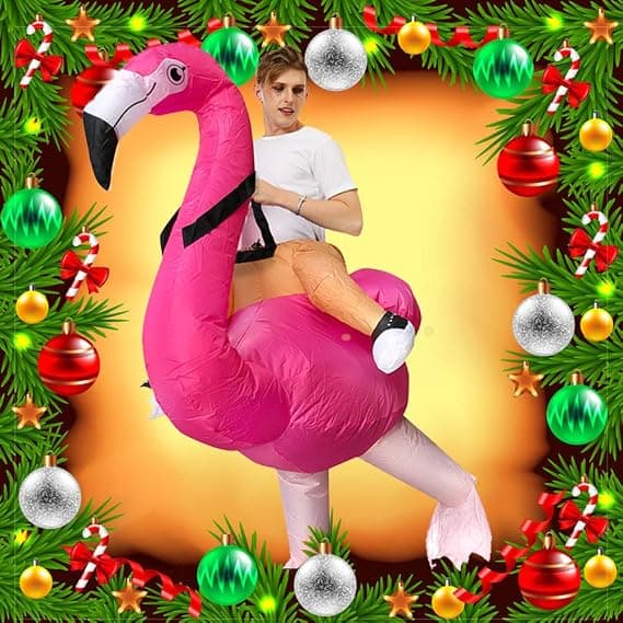 Oppusteligt Flamingo Kostume til Voksne