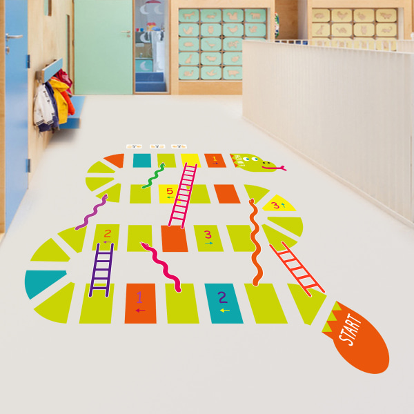 Cartoon Snake English Interactive Game Floor Sticker Children's
