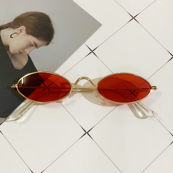 Pienet metallirunkoiset aurinkolasit Retro Oval Frame Aurinkolasit Navy Fa