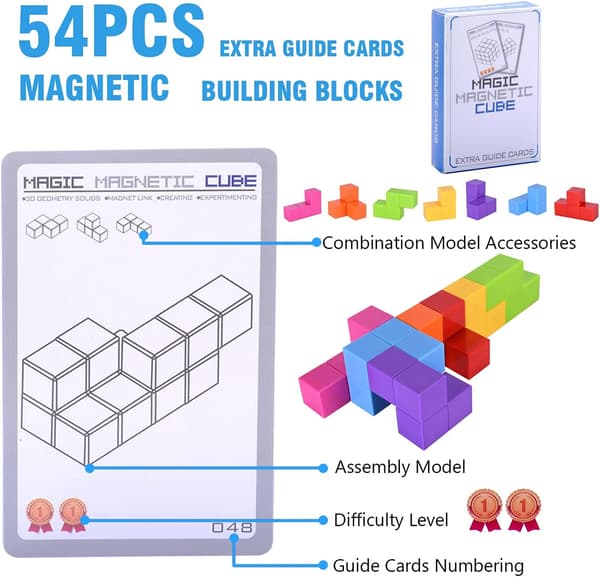 Magnetiska byggklossar för barn Magic 3D magnetisk pusselkub
