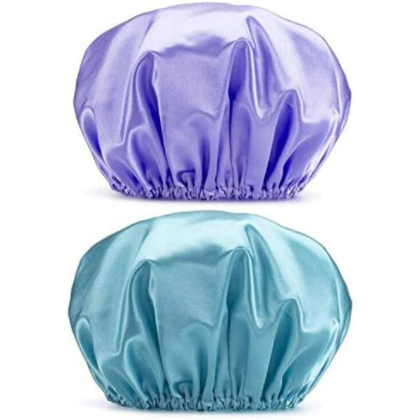 2PCS Dusjhette Badehette Vanntett Dusjhette Elastisk Vanntett
