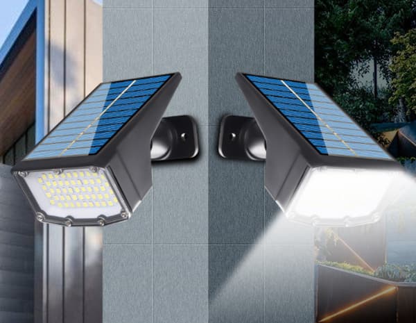 50 LED 2 stk. udendørs solspot, IP67 vandtæt solcellelampe