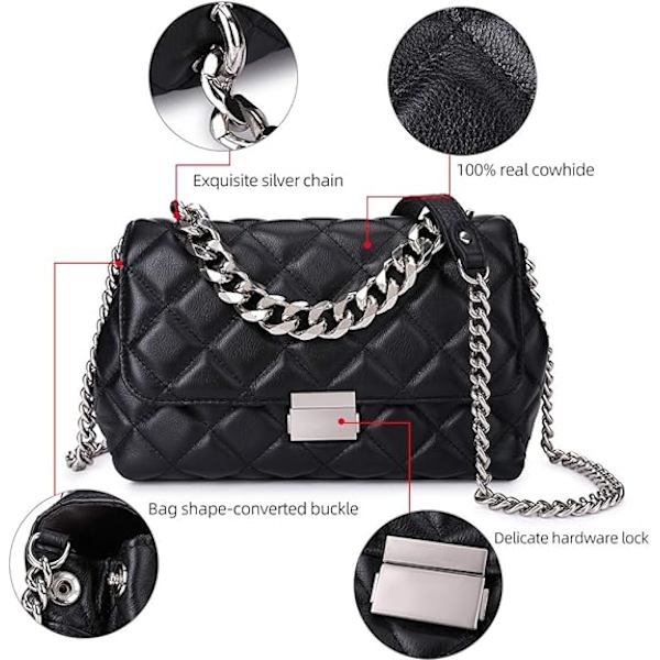 Tilaustyönä valmistettu nahkainen crossbody-laukku, klassinen olkalaukku, jossa on Bla