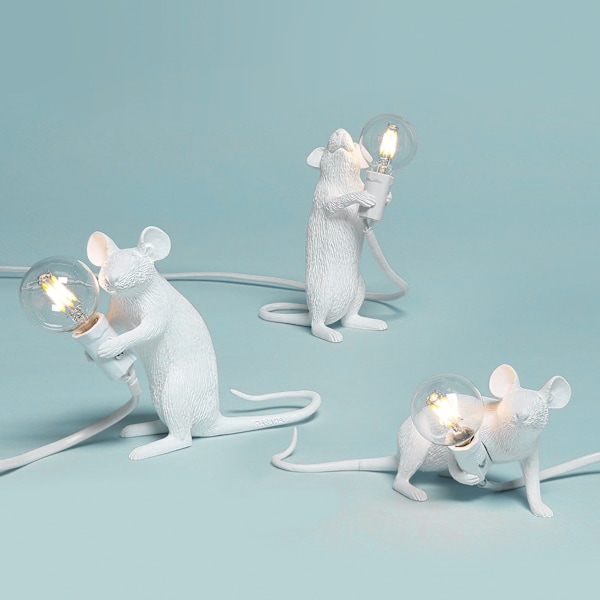 3 st Resin Mus Bordlampa Djurlampor Vardagsrum Matsal Rum Sovrum