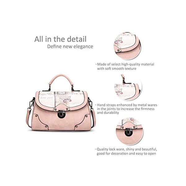 Eleganta Damhandväskor, Axelväskor, Handväskor, Tygväskor, Axelväskor, Crossbody-väska, Axelväska, Multifunktionell, Hållbar, PU-rosa pink