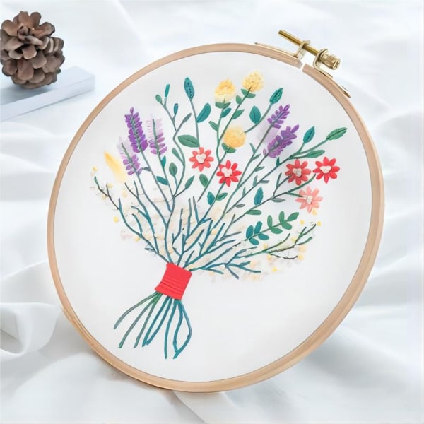 Mountain Flower Romance, DIY hand-printed embroidery kit