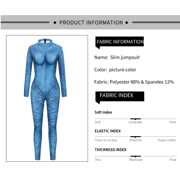 Cosplay Avatar 2 Rollspel 3D Digitaltryck Overall (L)