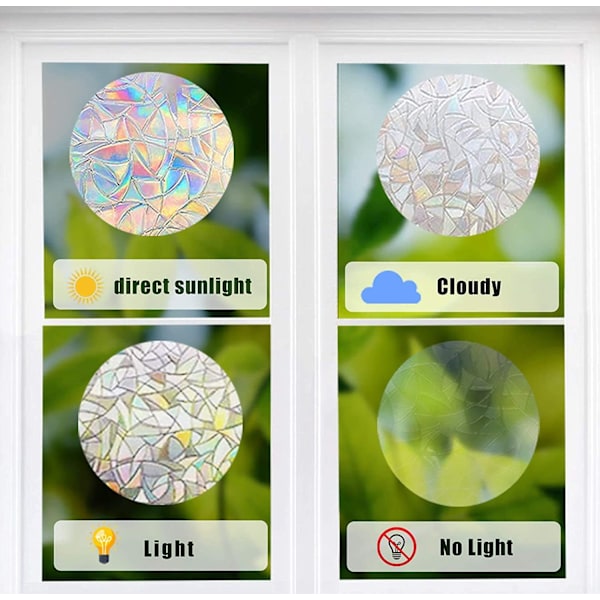 42 PCS Blendende Speil Statisk Glassklistremerke
