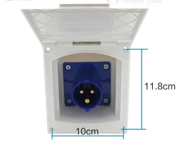 RV Camper 220V-240V 16A Extern Fällbar Anslutning Vattentät Ström