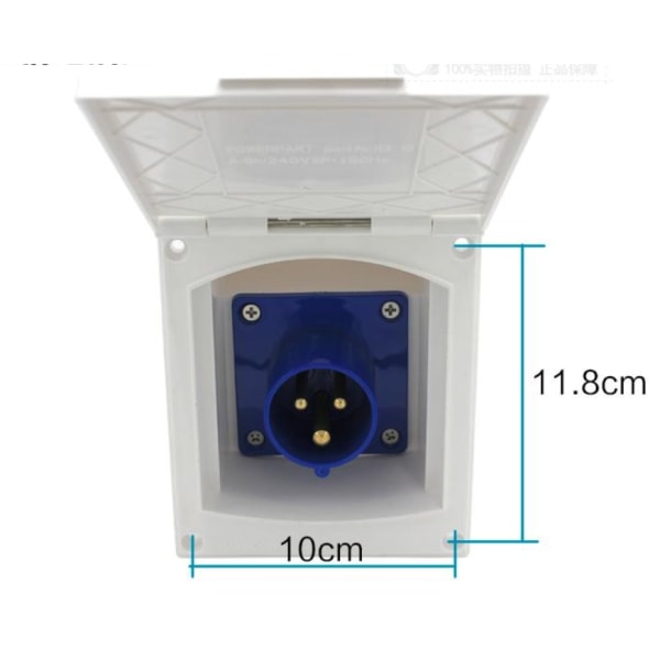 RV Camper 220V-240V 16A Udvendig Flush Hook Up Vandtæt Strøm