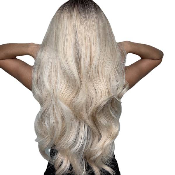 26 tum blond ombre peruk för kvinnor