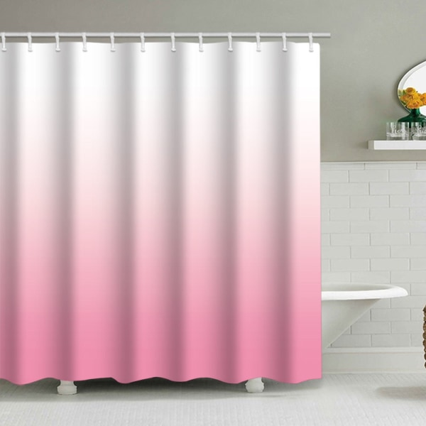 Gradient rosa duschdraperi, med 12 plastkrokar 180*200cm