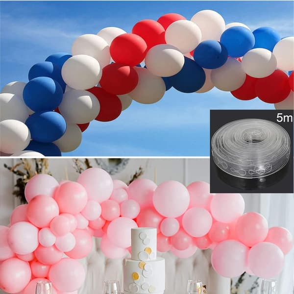 2 stk. ballonbue, bueforbindelsesstrimmel, plastikstrimmelholder, bal