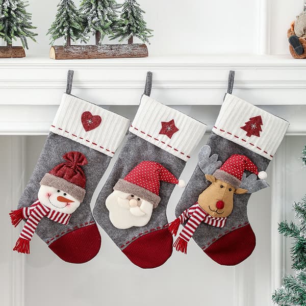 3-delt julegavepose juleutstyr Santa sokkepose Chr