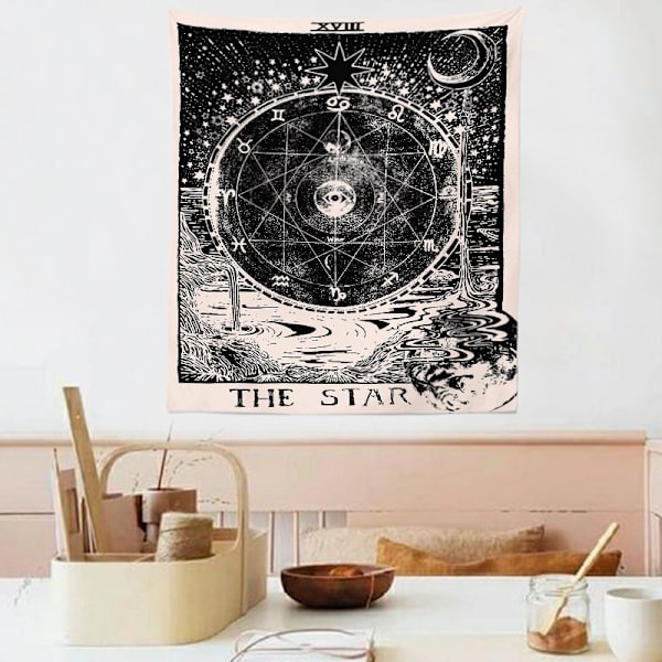 Tarot väggbonad märke magisk gobeläng måne sängöverkast stor kran