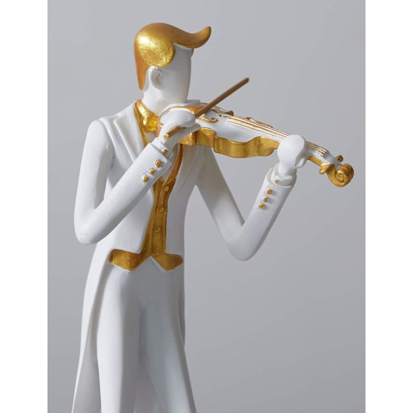 Musikerfigur Skulptur Musikalsk Statue Dekor Resin Fiolin Gi