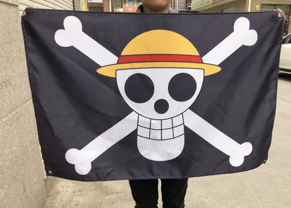 Anime romdekorasjon, stort One Piece-flagg, piratlegionflagg,