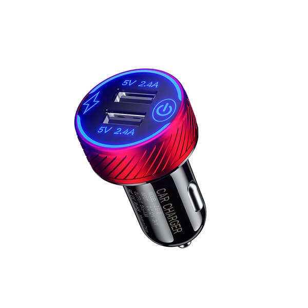 1-pack USB-billaddare för bil, dubbla USB-portar billaddare adapter, 5V/4.