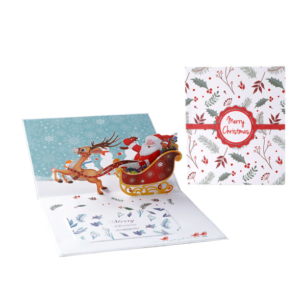 3D-julkort, pop-up-kort julhälsningskort, kuvert