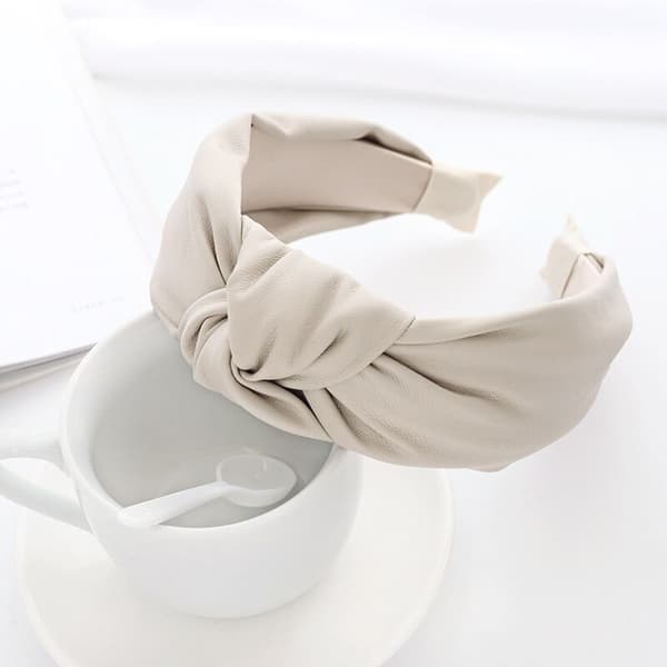 2-pack PU-läderknutna pannband, toppknut PU-läder H